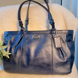 Coach East West Gallery Tote F17721 Metallic Blue
